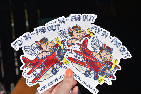 Fly In - Pig Out SSBBQ Sticker