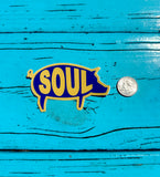 SOUL Pig Sticker- Blue/Gold