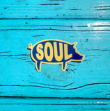 SOUL Pig Sticker- Blue/Gold